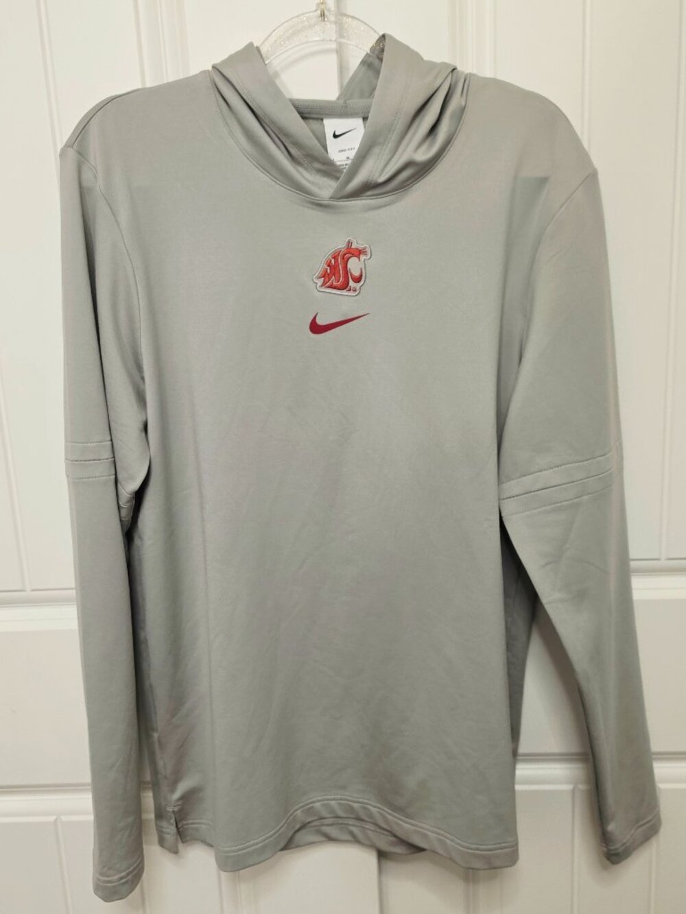 Nike Mens Medium Dri Fit Washington State Cougars Team Issued Long Sleeve Hooded